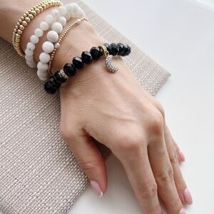 Juicy Couture Black Beaded Charm Bracelet NWT